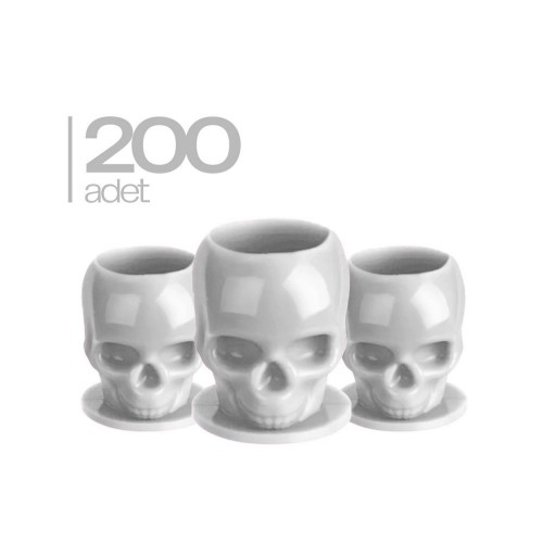 200 Adet Skull Beyaz Pota