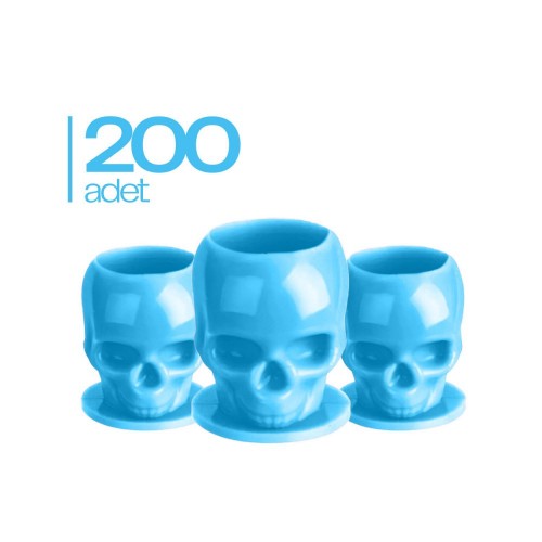 200 Adet Skull Mavi Pota