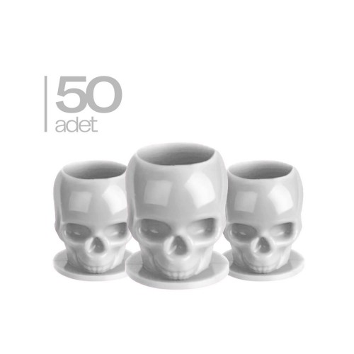 50 Adet Skull Beyaz Pota