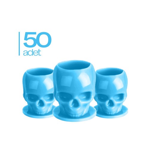 50 Adet Skull Mavi Pota