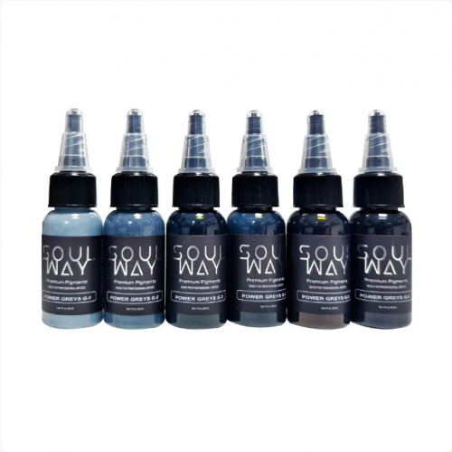 SOULWAY INK POWER GREY SET 1oz 6 RENK