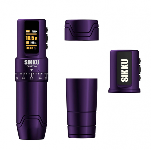 SIKKU Carry On Stroke Ayarlı Kablosuz Dövme Makinesi - PURPLE 2